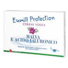 EUMILL PROTECTION STRESS VISIVI - GOCCE OCULARI LUBRIFICANTI ED IDRATANTI ALLA MALVA E ACIDO IALURONICO - 10 PIPETTE MONODOSE